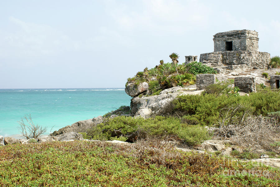 TEMPLE OF THE WIND GOD Tulum Mexico Photograph by John  Mitchell