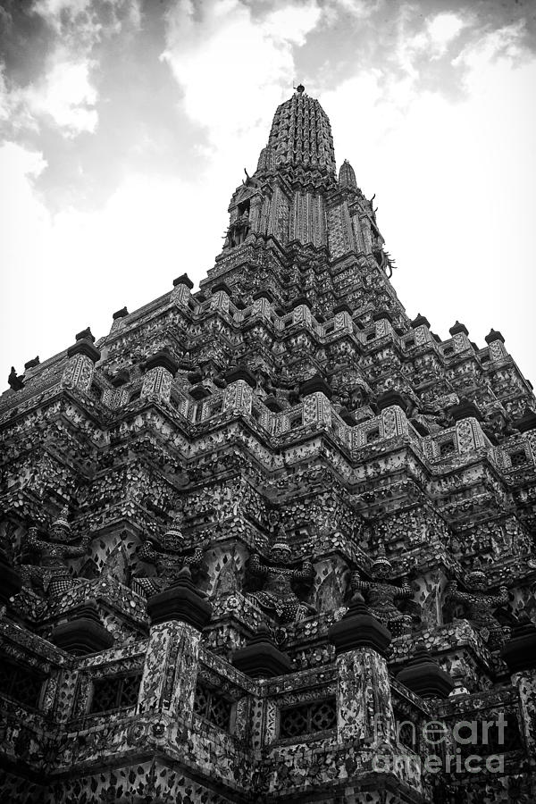Black And White Photograph - Temple Pillar by Thanh Tran