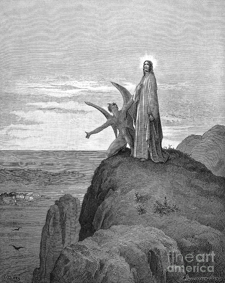 Temptation Of Christ Drawing by Gustave Dore