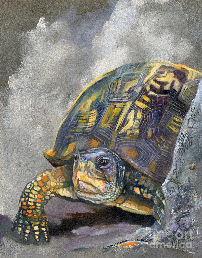 Turtle Painting - Tenacity by J W Baker