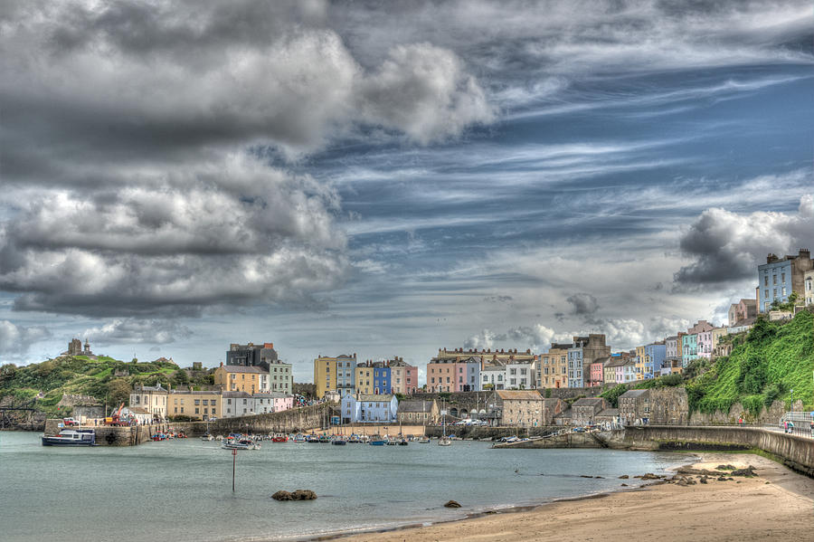 Boat Photograph - Tenby Harbour 4 Painterly by Steve Purnell