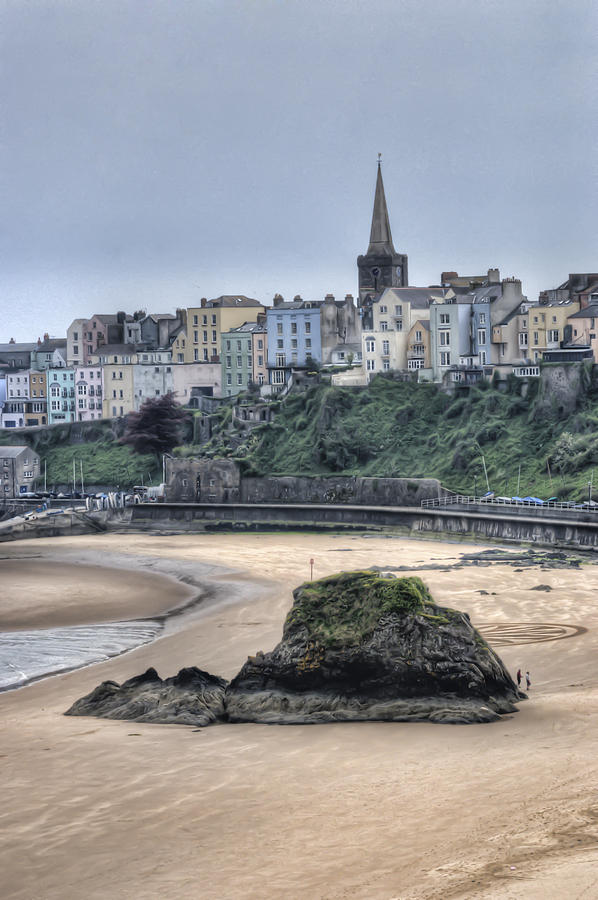Boat Photograph - Tenby over North Beach by Steve Purnell