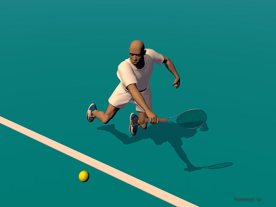 Athlete Digital Art - Tennis Player 1 by Walter Neal