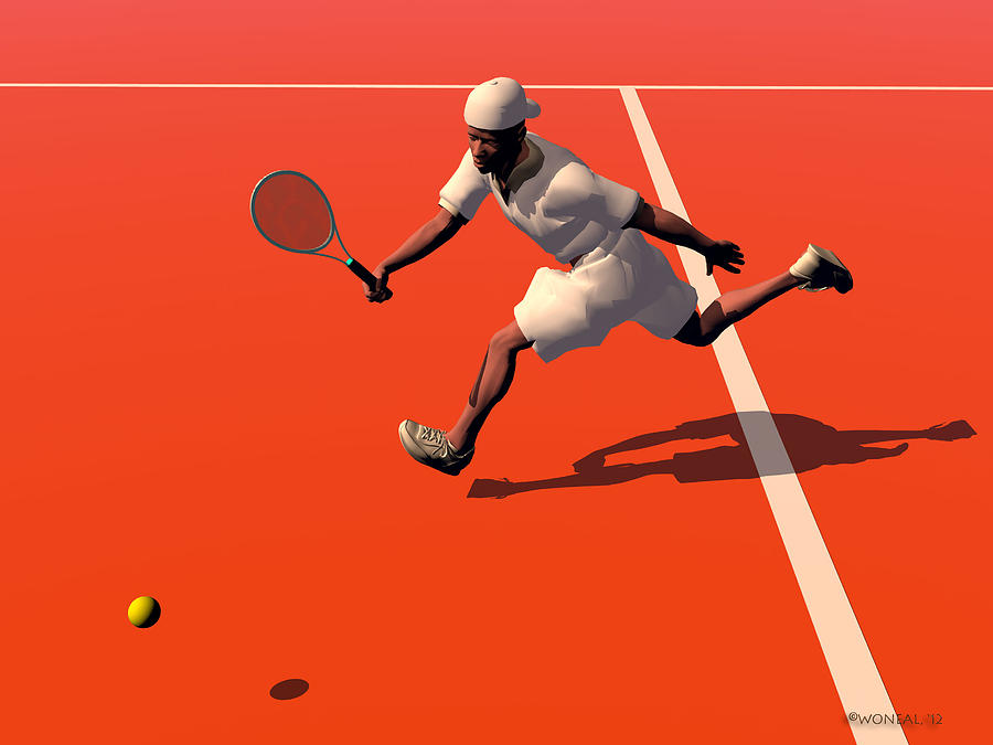 Athlete Digital Art - Tennis Player 2 by Walter Neal