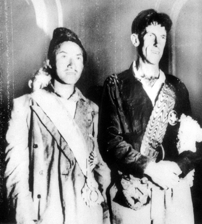 Explorer Photograph - Tensing Norkay And Edmund Hillary by Everett