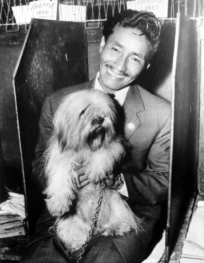 Tensing Norkay With His Dog, At A Dog Photograph by Everett - Pixels