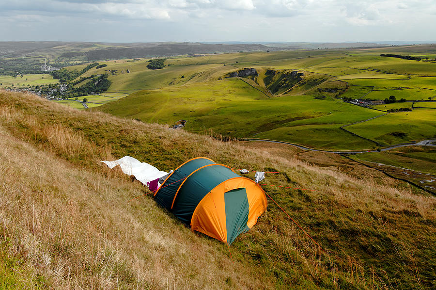 Tent Sited Near Summit of Mam Tor Photograph by Rod Johnson