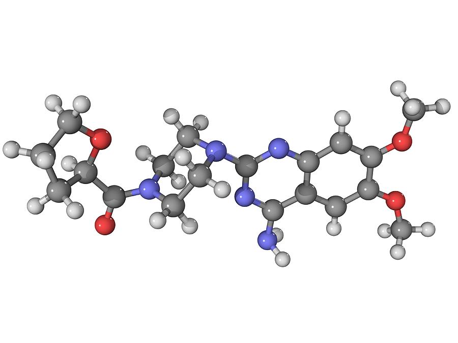 Molecular Photograph - Terazosin Prostate Drug Molecule by Laguna Design