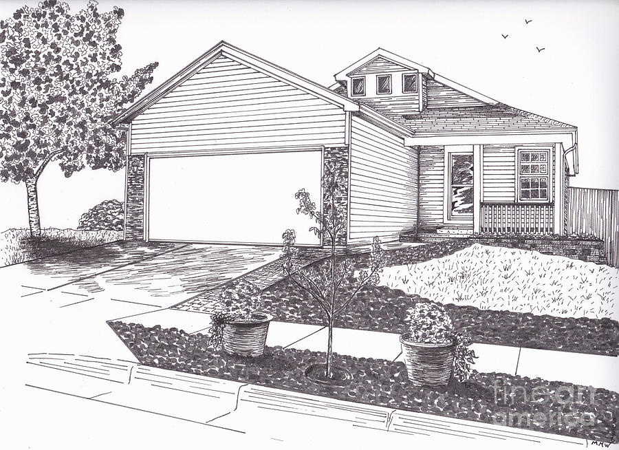 Colorado Home Drawing by Michelle Welles