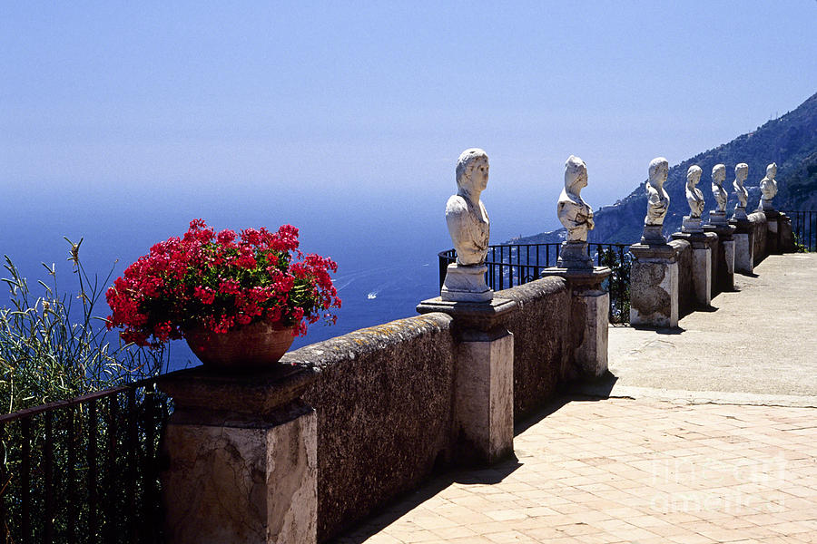 Terrace With Statues And Amalfi Coast View Photograph by George Oze