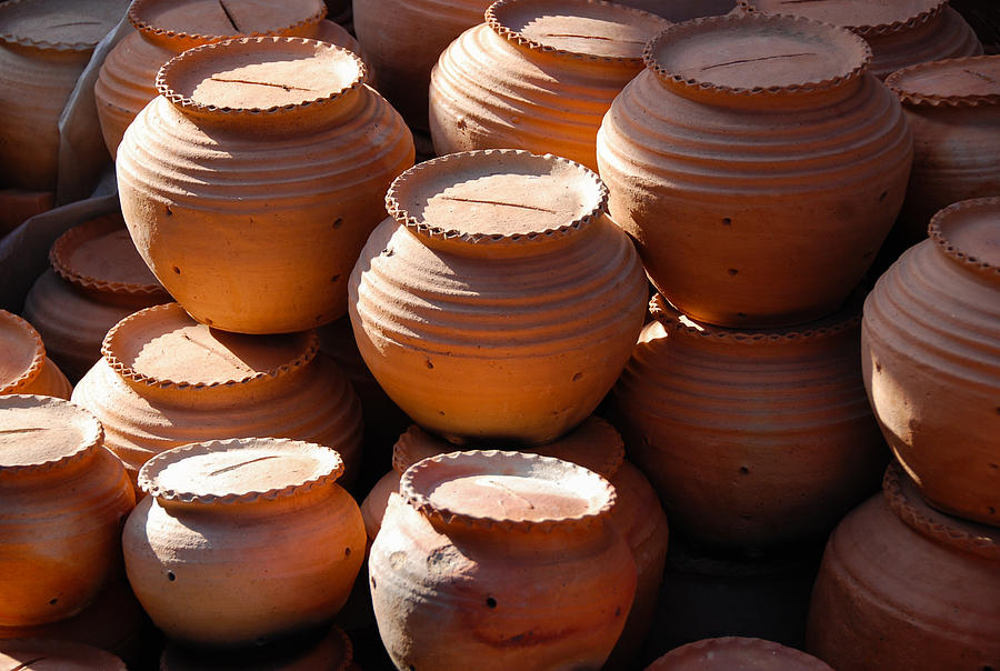 Terracotta pots on sale Photograph by Fran Woods