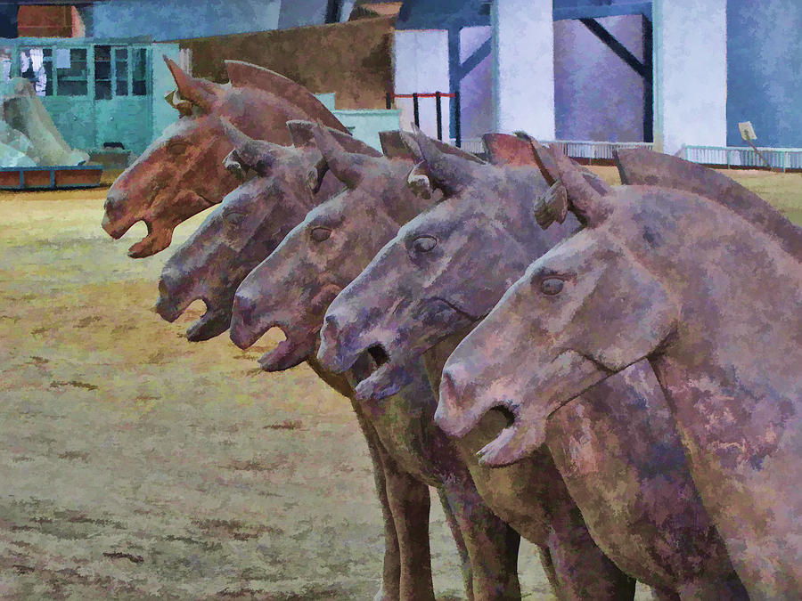 Terracotta Warriors Horses 2 Photograph by Helaine Cummins