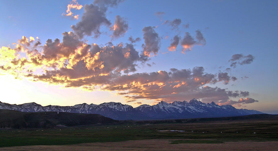 Teton Mountain Sunset Photograph by Douglas Barnett