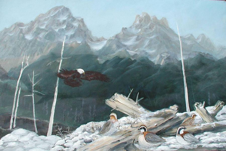 Teton Mountains Painting by Gary Partin