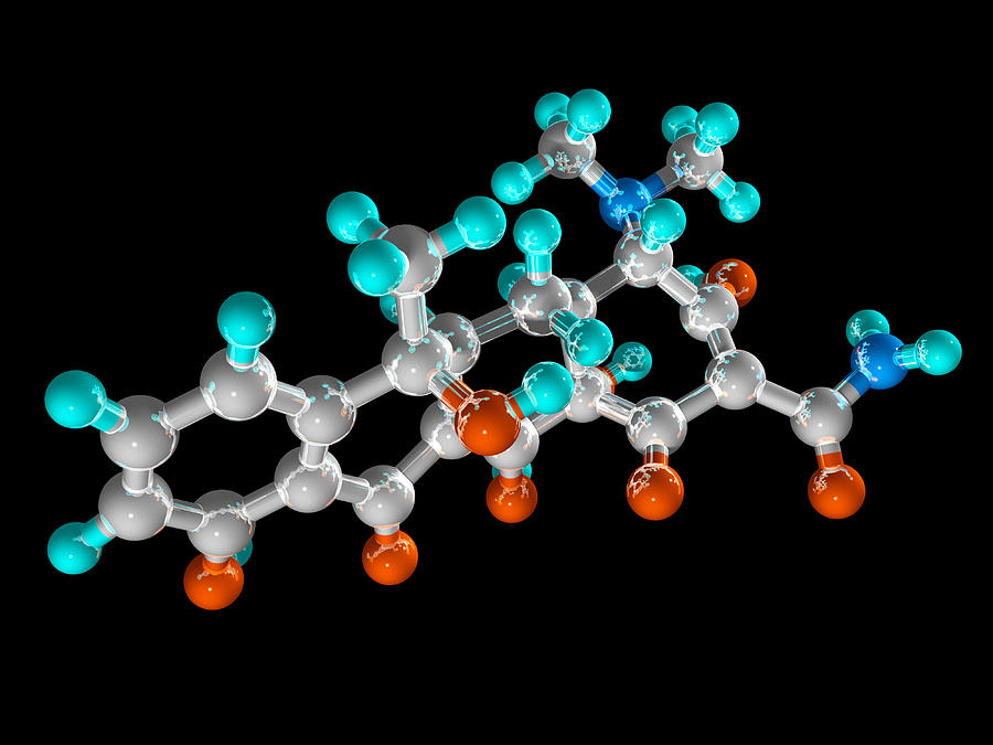 Tetracycline Photograph - Tetracycline Antibiotic Drug Molecule by Laguna Design