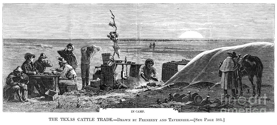 Horse Photograph - Texas Cattle Trade, 1874 by Granger