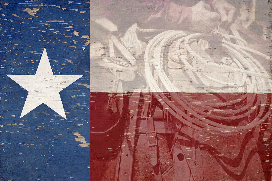 Texas Cowboy Flag Photograph by Paul Huchton