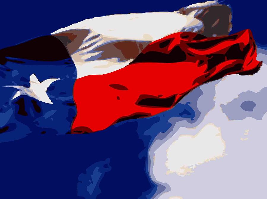 Texas Flag in the Wind Color 16 Photograph by Scott Kelley
