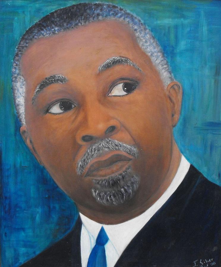 Thabo Mbeki - Moment of pain. Painting by Jeanne Silver