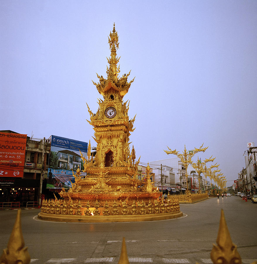 Thai Clock Tower in Chiang Rai Photograph by Shaun Higson