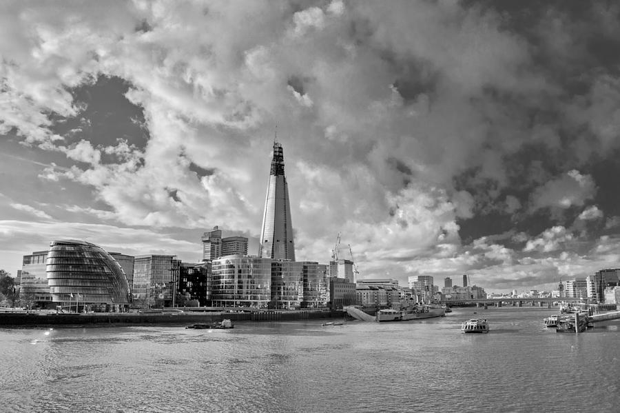 Thames view with Shard BW Photograph by Gary Eason