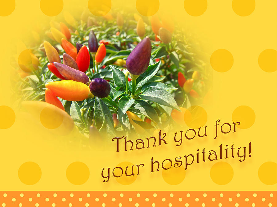 Thank You For Your Hospitality Greeting Card - Decorative Pepper Plant Photograph