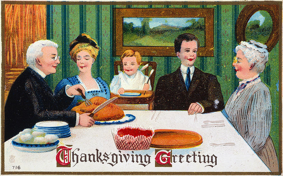 Thanksgiving Card, 1910 Photograph by Granger