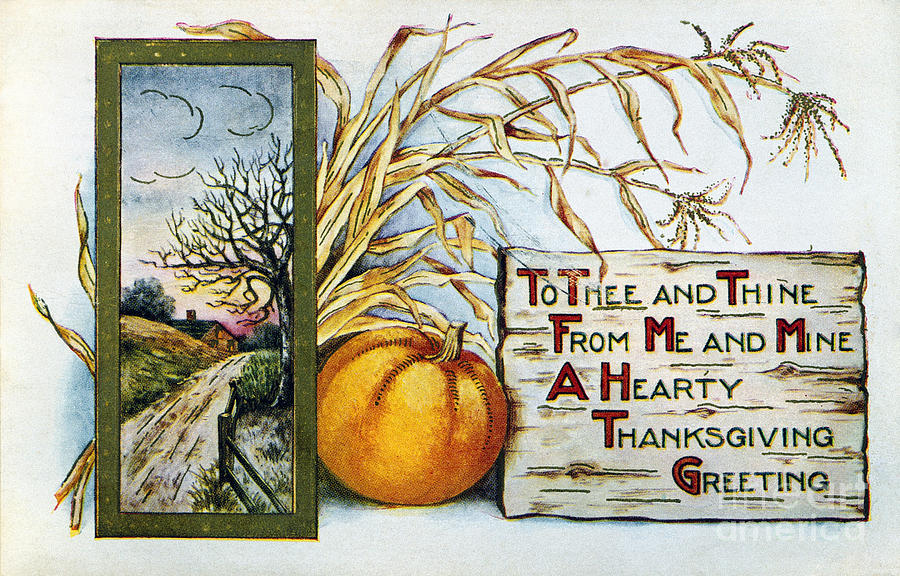 Thanksgiving Card, 1912 Photograph by Granger