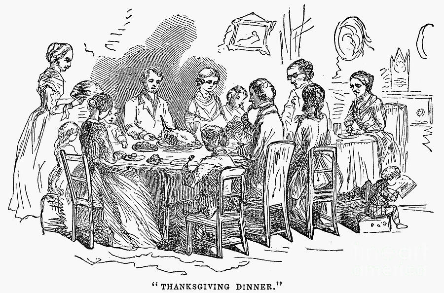 Thanksgiving Dinner, 1850 Photograph by Granger
