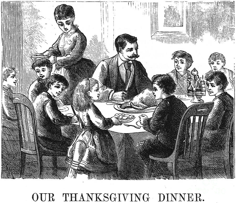 Thanksgiving Dinner, 1873 Photograph by Granger