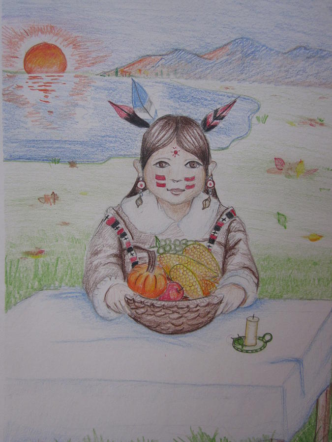 Portrait Drawing - Thanksgiving Feast by Morgan Walsh