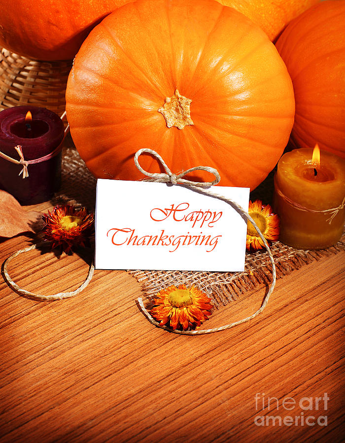 Thanksgiving holiday decoration border Photograph by Anna Om