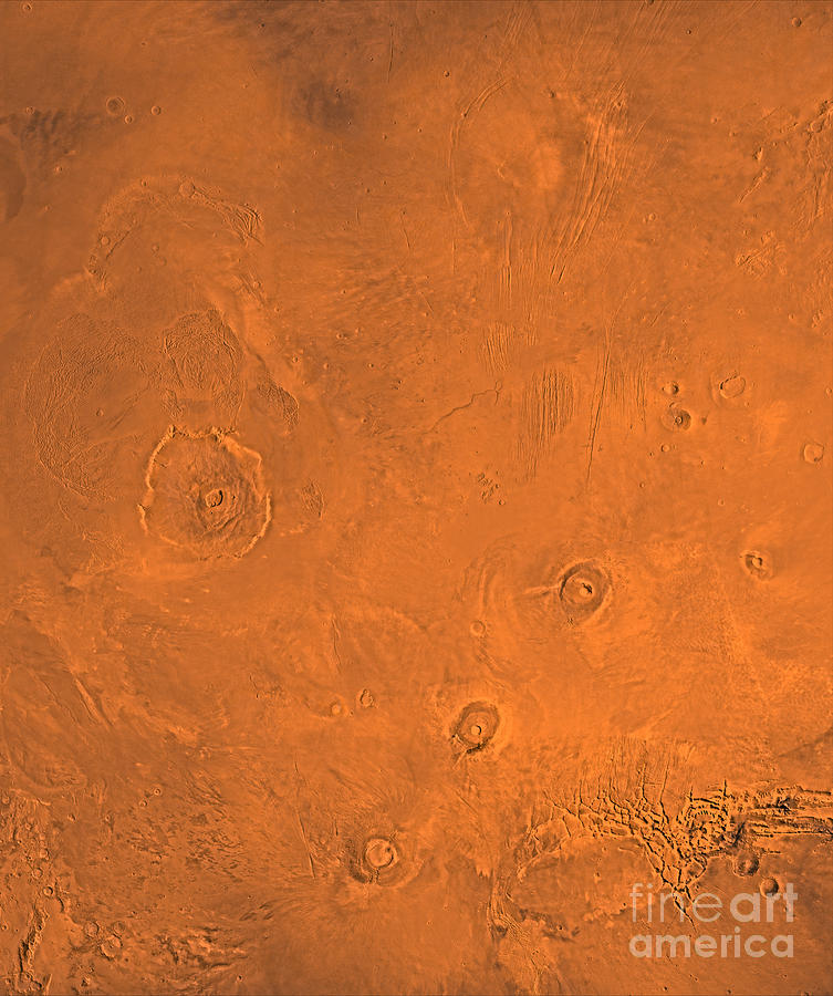 Space Photograph - Tharsis Region Of Mars by Stocktrek Images