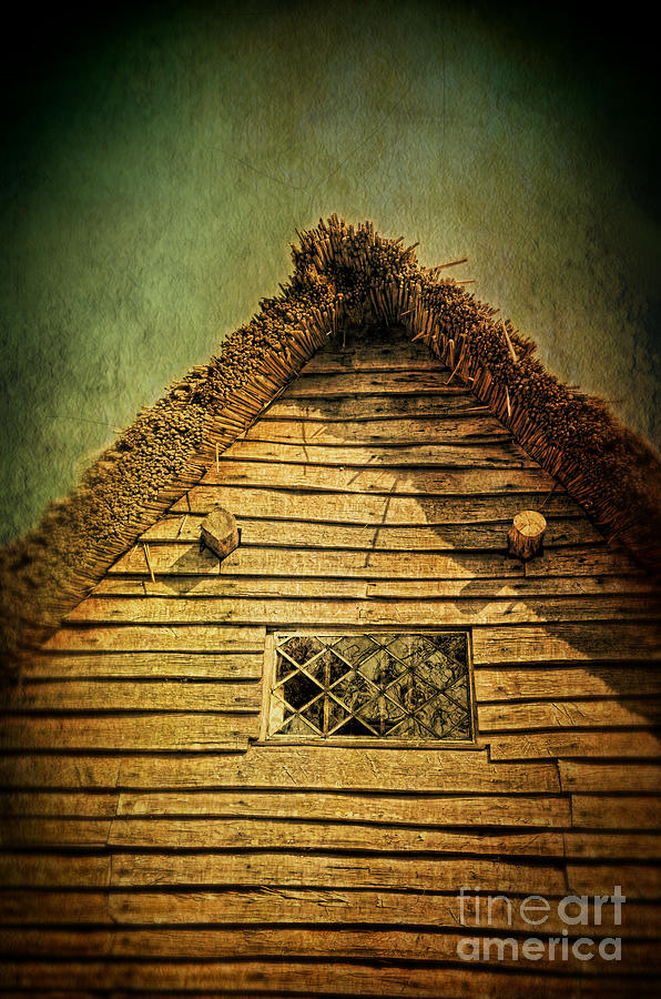 Thatched Cottage and Leaded Window Photograph by Jill Battaglia