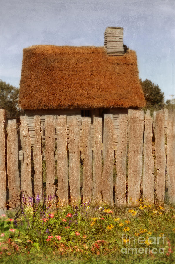 Thatched Cottage Behind Fence Photograph by Jill Battaglia