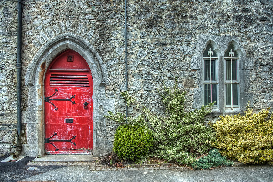 Ireland Photograph - The Abbeys Red Door by Noah Katz