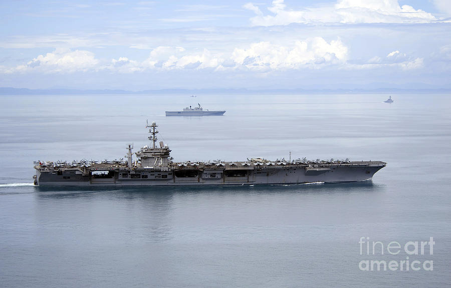 Boat Photograph - The Aircraft Carrier Uss George by Stocktrek Images
