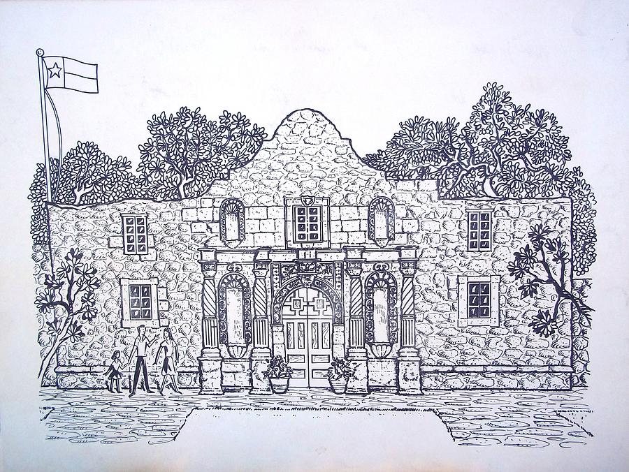 The Alamo Drawing by Aileen Markowski Pixels