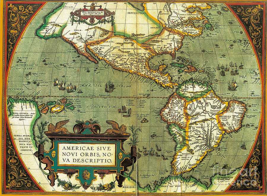 The Americas, 1584 Photograph by Photo Researchers