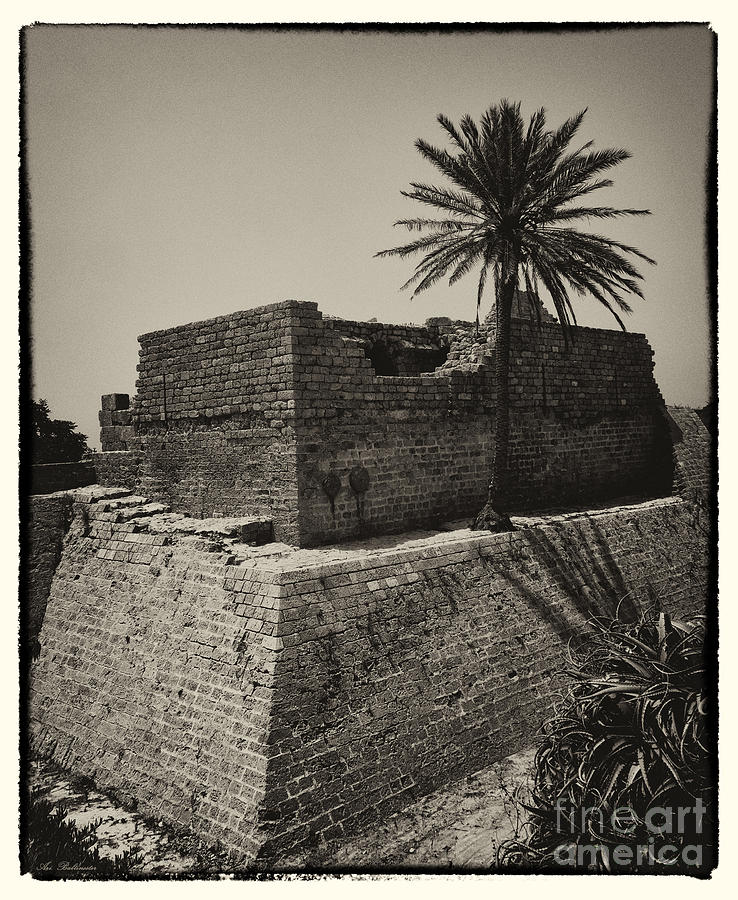 The ancient walls of Caesarea Photograph by Arik Baltinester
