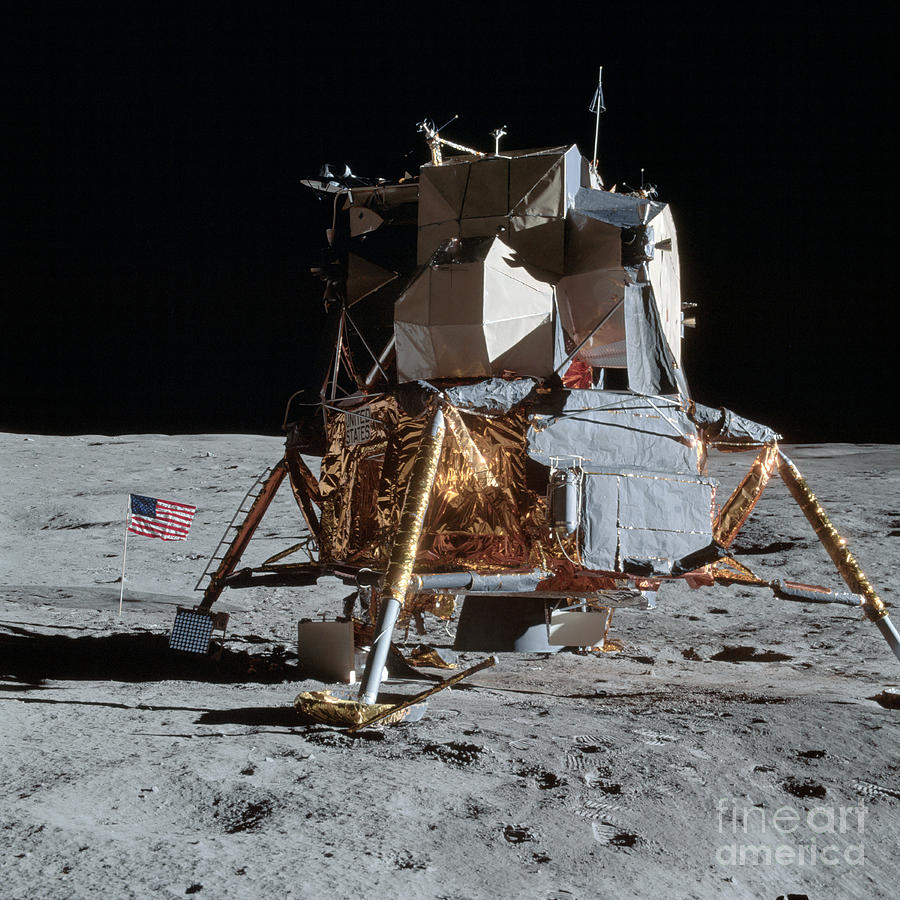 The Apollo 14 Lunar Module On The Moon Photograph by Stocktrek Images