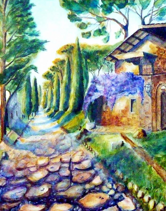 The Appian Way Painting by Mary C Farrenkopf