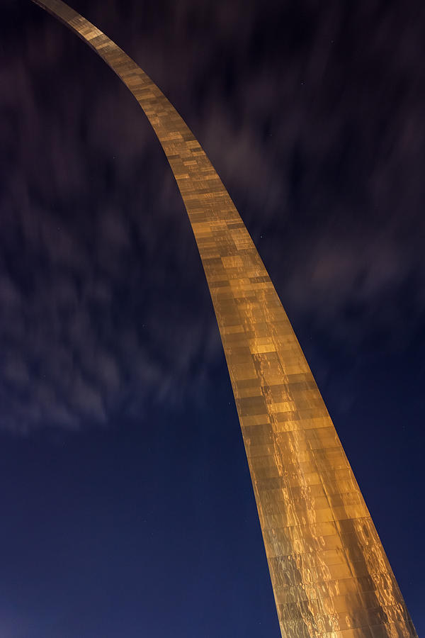 The Arch in St Louis at Night Photograph by Semmick Photo