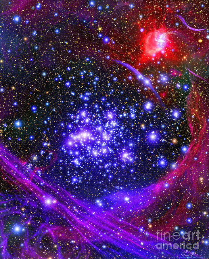 The Arches Star Cluster Deep Digital Art by Stocktrek Images
