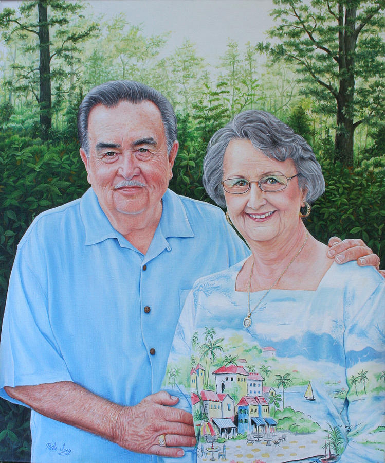 Portrait Painting - The Armstrongs by Mike Ivey