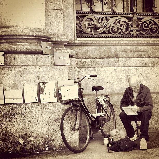 Milano Photograph - The Artist And His Bicycle by Barbara Silbe