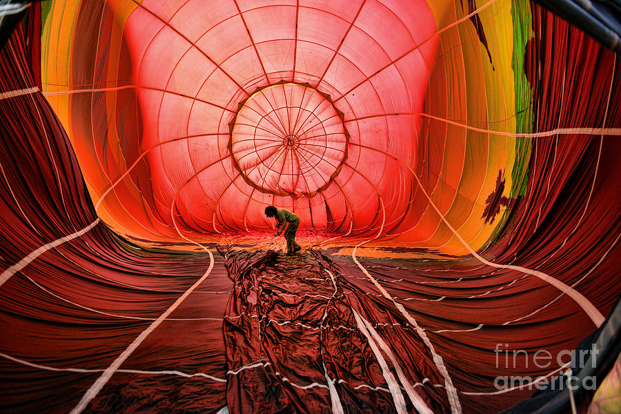 Balloon Photograph - The Balloonist - Inside a hot air balloon by Paul Ward
