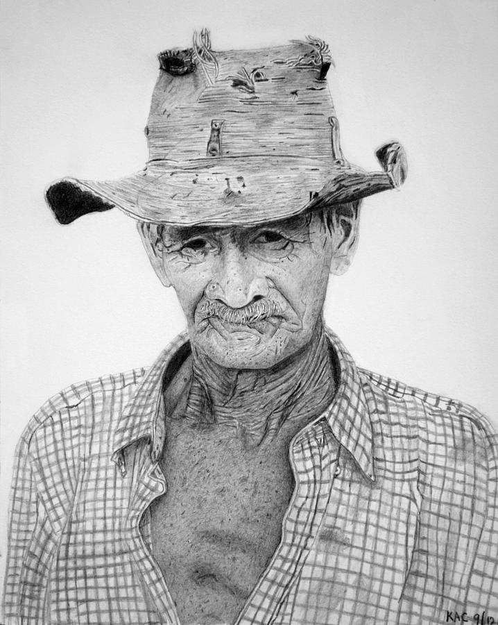 Portrait Drawing - The Baron by Kenny Chaffin