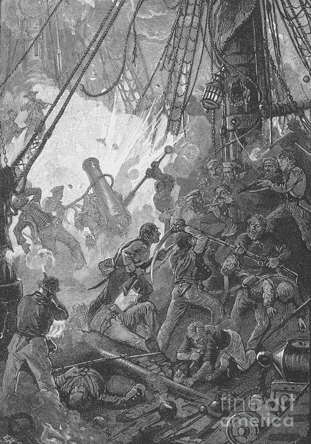 The Battle Of Flamborough Head, 1779 Photograph by Photo Researchers