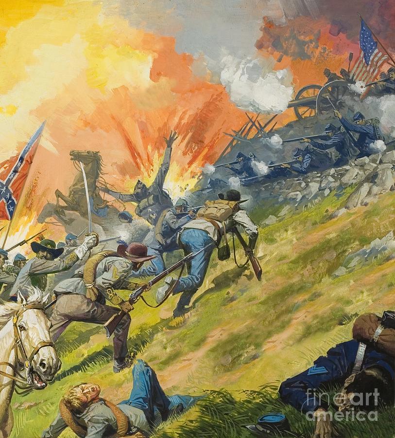 Battle Of Gettysburg Painting - The Battle of Gettysburg by Severino Baraldi